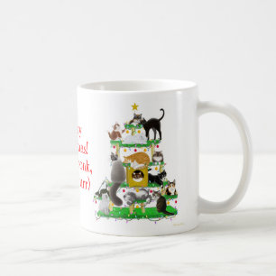 Tasse d'arbre de chat de Noël