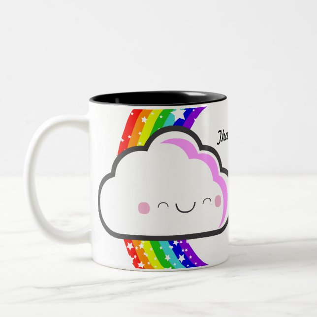Tasse d'arc-en-ciel du Merci KAWAII par le (Gauche)