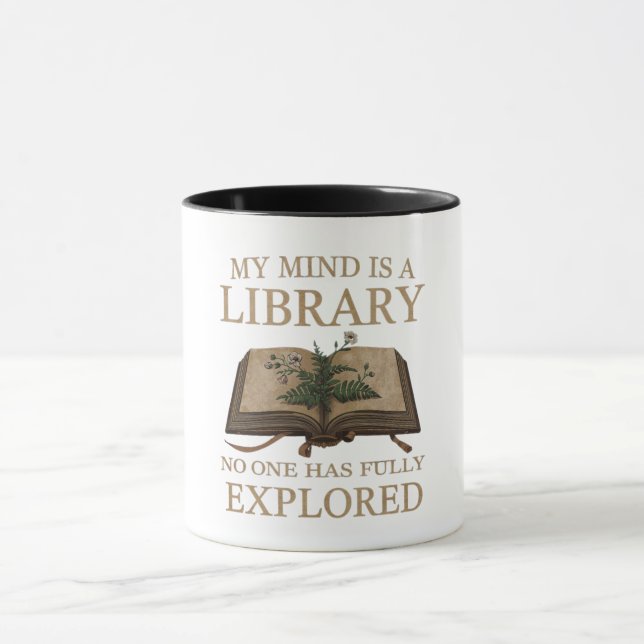 Tasse Dark Academia | Mug Citation Bibliothèque (Centre)