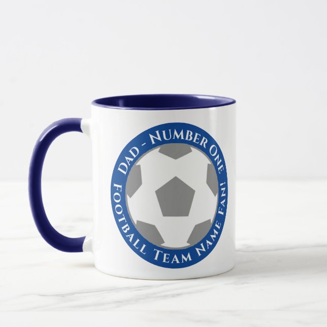 Tasse Dark Blue – Papa de football classique (Gauche)