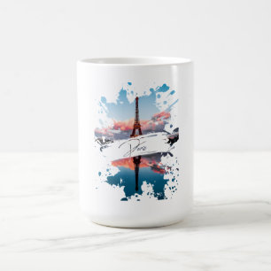 Tasse d'art à aquarelle de Paris   Tour Eiffel 