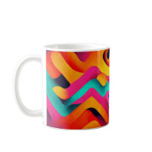 Tasse d'art abstrait – Vagues chromatiques