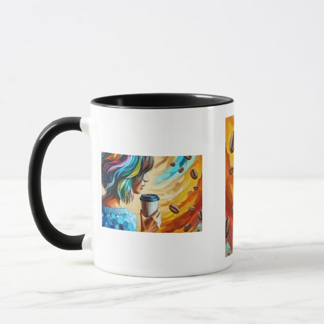 Tasse d'art Breeze Café – Illustration de fille co (Gauche)
