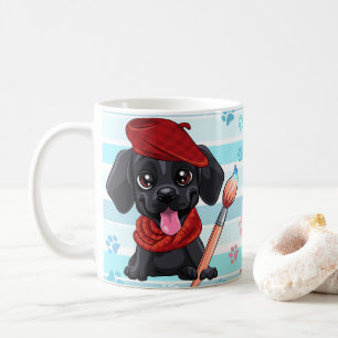 Tasse d'art de chien coloré vibrant • Style d'art 