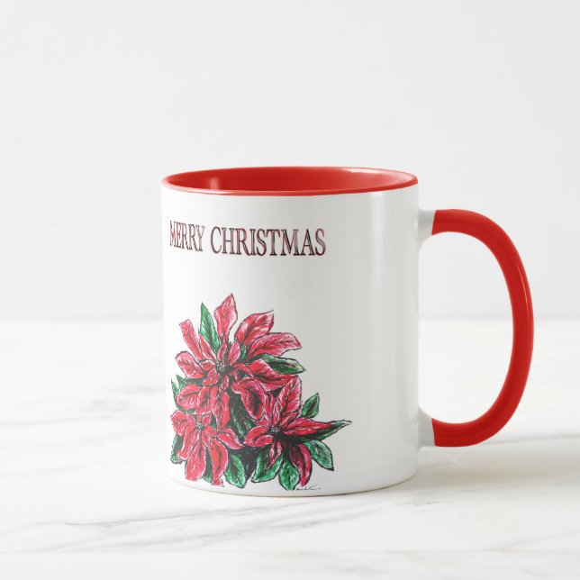 TASSE D'ART DE JOYEUX NOËL DE POINSETTIA (Droite)