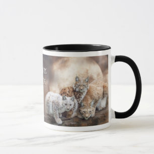 Tasse d'art de lune de Lynx