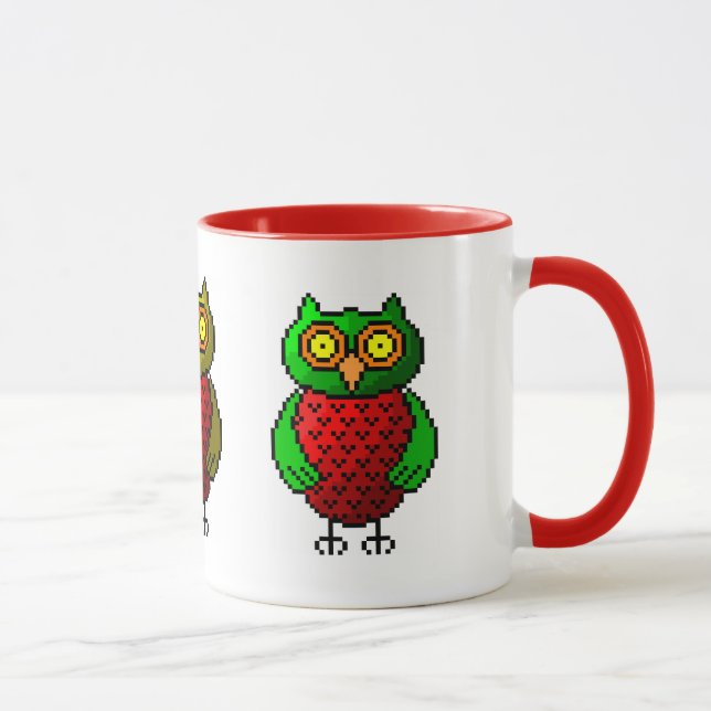 Tasse d'art de pixel de hibou (Droite)