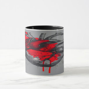 Tasse d'art de polka de déchet de croquis de cœur