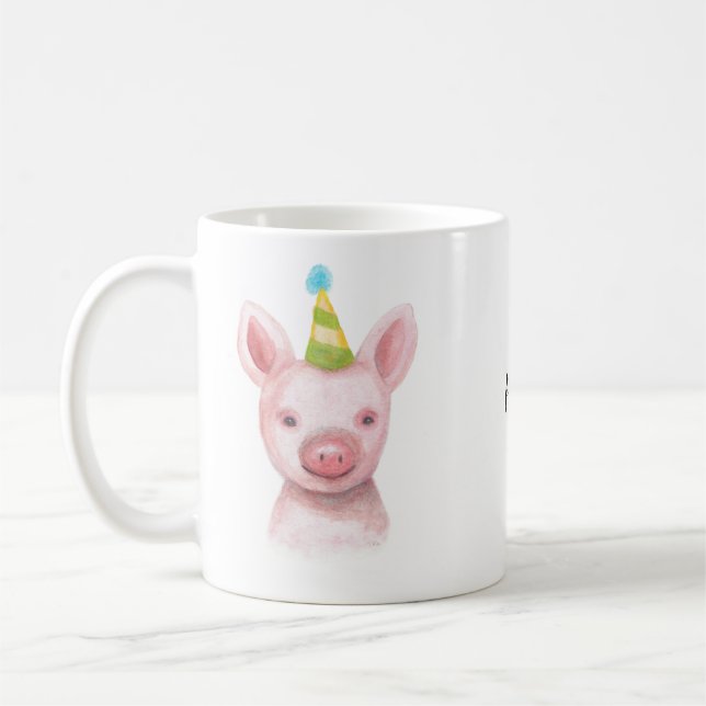 Tasse d'art de porc personnalisée par porc mignon (Gauche)