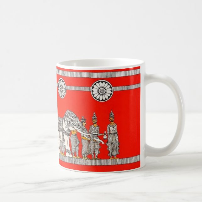 Tasse d'art éléphant blanc vibrant Sri Lankais (Droite)