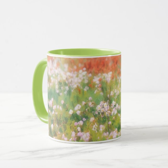 Tasse d'art floral impressionniste de prairie de f (Devant gauche)