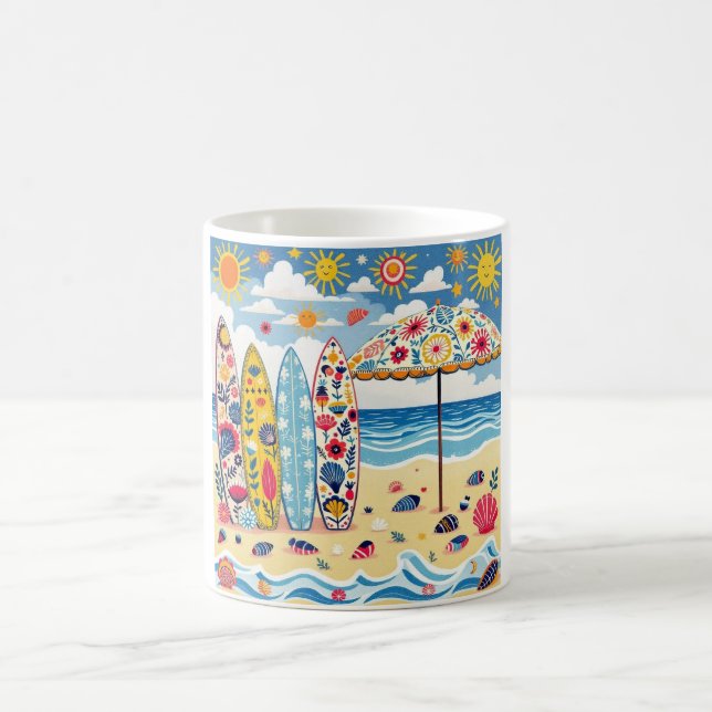 Tasse d'art folklorique de planche de surf (Centre)