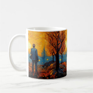 Tasse d'art impressionniste du coucher de soleil d