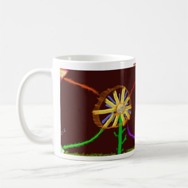 Tasse d'art impressionniste tournesol numérique (Gauche)