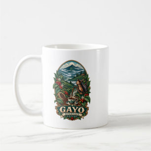 Tasse d'art indonésien vintage Café de montagne Ga