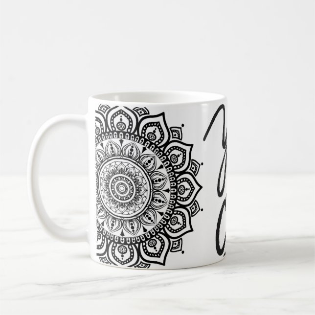 Tasse d'art mandala motivationnel 'Oui, vous pouve (Gauche)