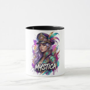 Tasse d'art Mystica Fantasy Woman Aquarelle colo