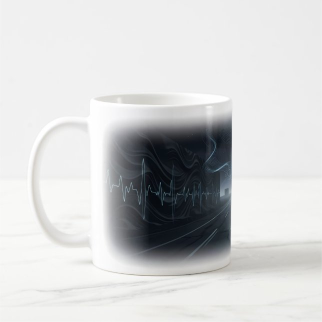 Tasse d'art Neon Apple Pulse sur Midnight Road (Gauche)