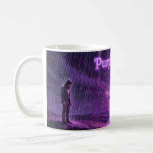 Tasse d'art Orage Violet Clair de Lune Pluie Viole