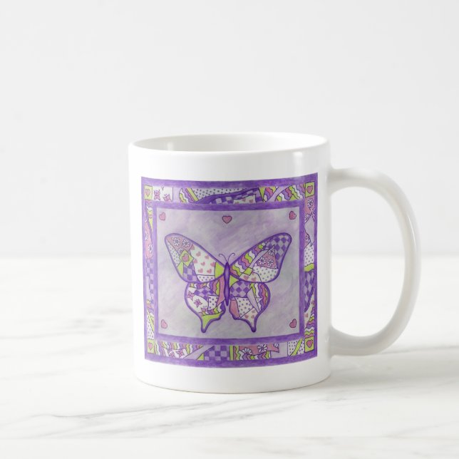 Tasse d'art populaire avec papillon de quilt (Droite)