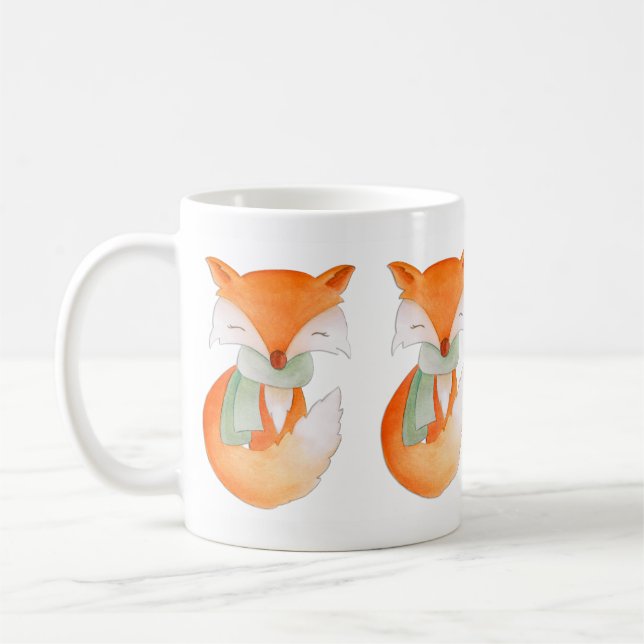 Tasse d'art renard d'hiver emmitouflé (Gauche)