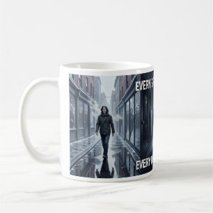 Tasse d'art urbain noir « Ombres vigilantes »
