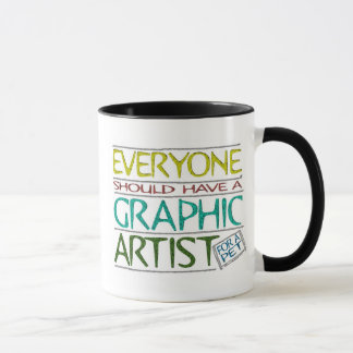 Tasse d'artiste graphique d'animal familier