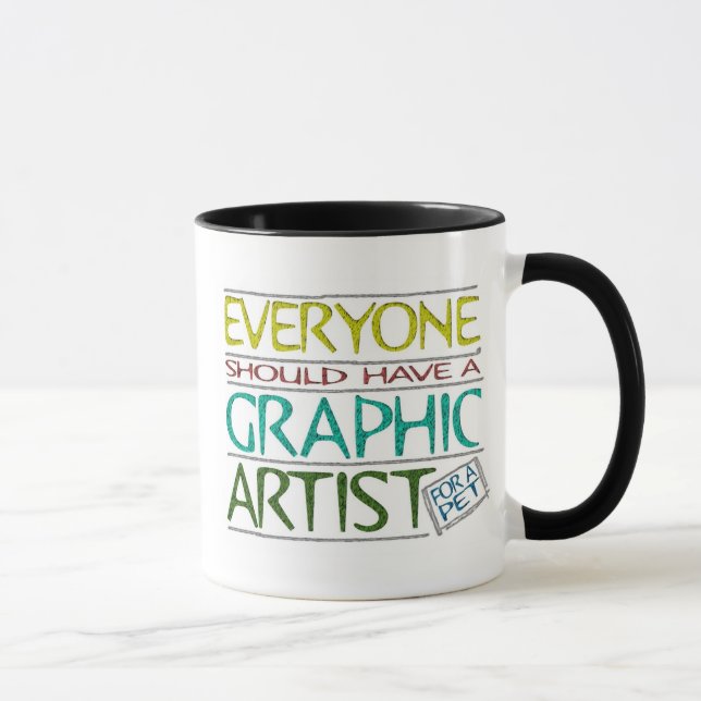 Tasse d'artiste graphique d'animal familier (Droite)