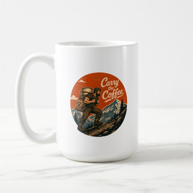 Tasse d'aventure vintage Carry the Coffee (Gauche)