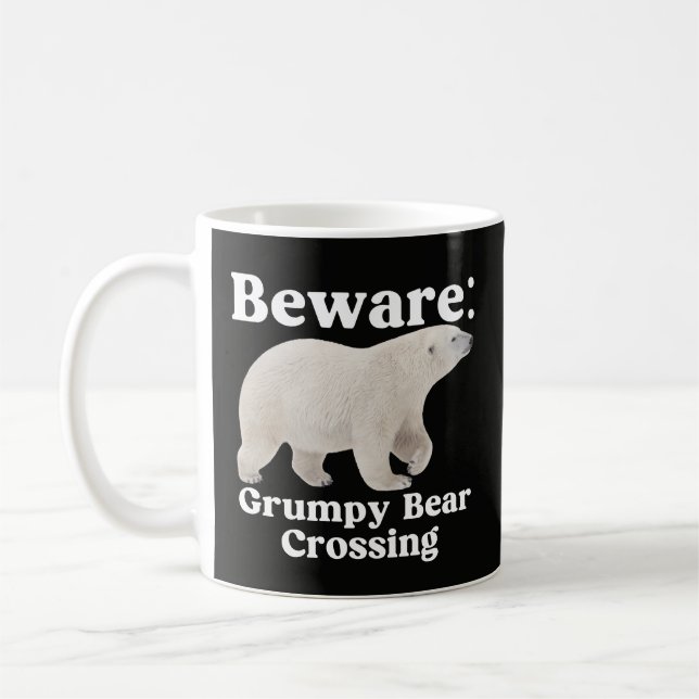 Tasse d'avertissement de traversée d'ours grincheu (Gauche)