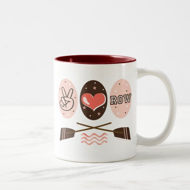 Tasse d'aviron de rangée d'amour de paix (Droit)