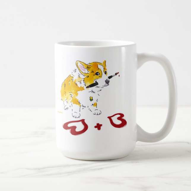 Tasse de 2 corgis de coeurs (Droite)