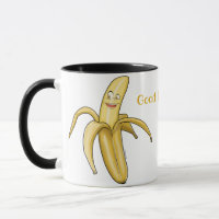 Tasse de banane bonjour - coupez la bande dessinée