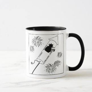 Tasse de bande dessinée de feux d'artifice de