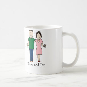 Tasse de bande dessinée personnalisée par couple