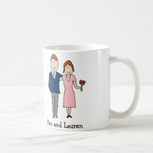 Tasse de bande dessinée personnalisée par couples