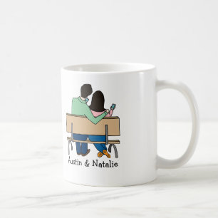 Tasse de bande dessinée personnalisée par couples