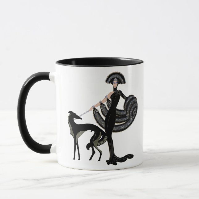 Tasse de barzoï d'art déco (Gauche)