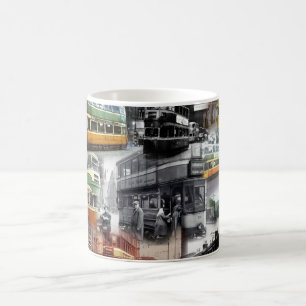 Tasse de base de coffe avec des images des trams