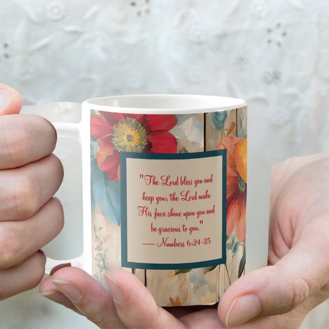 Tasse de bénédiction de fleurs rustiques colorées (Créateur téléchargé)