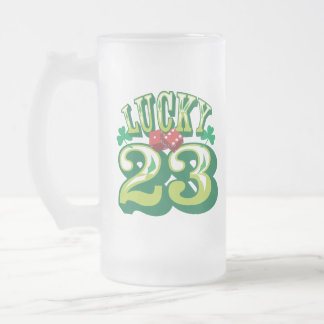 Tasse de bière chanceuse 23 en verre