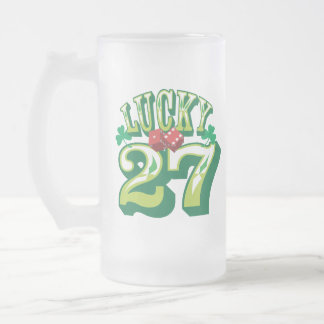 Tasse de bière chanceuse 27 en verre