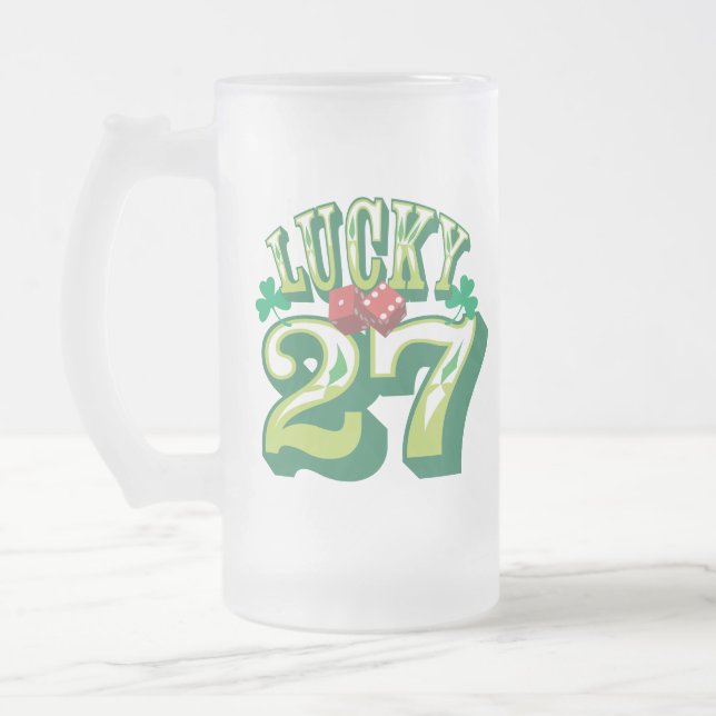 Tasse de bière chanceuse 27 en verre (Gauche)