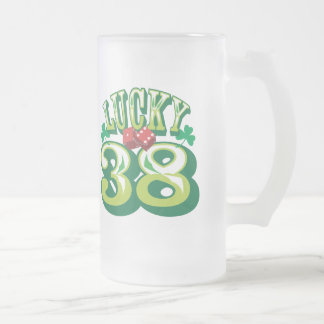 Tasse de bière chanceuse 38 en verre