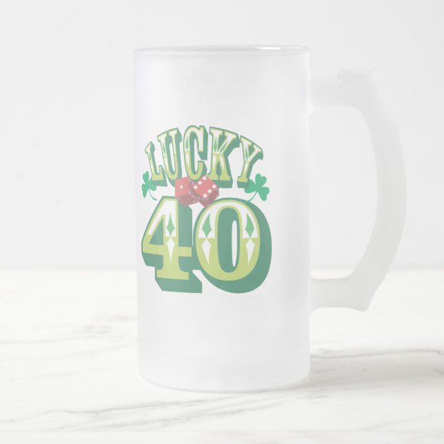 Tasse de bière chanceuse 40 en verre (Droit)