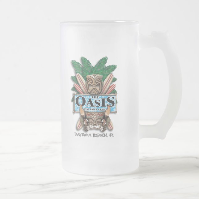 Tasse de bière de bar et grill de Tiki d'oasis (Droit)