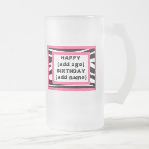 Tasse de bière de joyeux anniversaire d'impression