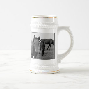 Tasse de bière drôle de chevaux