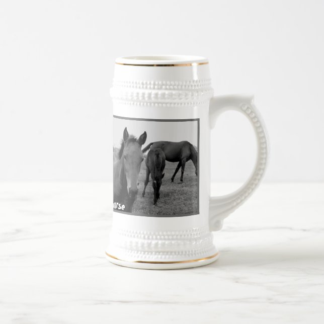 Tasse de bière drôle de chevaux (Droite)