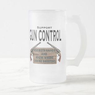 Tasse de bière drôle de Contol d'arme à feu